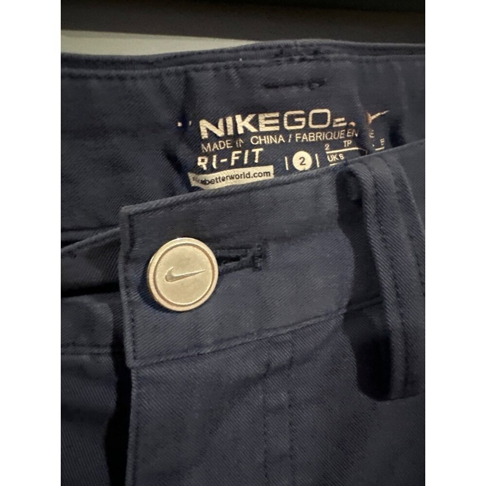Nike Dri-Fit Women’s Size 2 Navy Blue Stretch Athletic Pants Soft Jean-Like - Picture 3 of 6